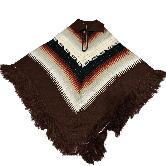 Vintage 1970’s Aztec fringe poncho/cape women's s/m - Picture 3 of 3
